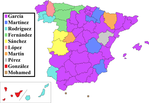 Hispanic Name Map Hispanic Name Map
